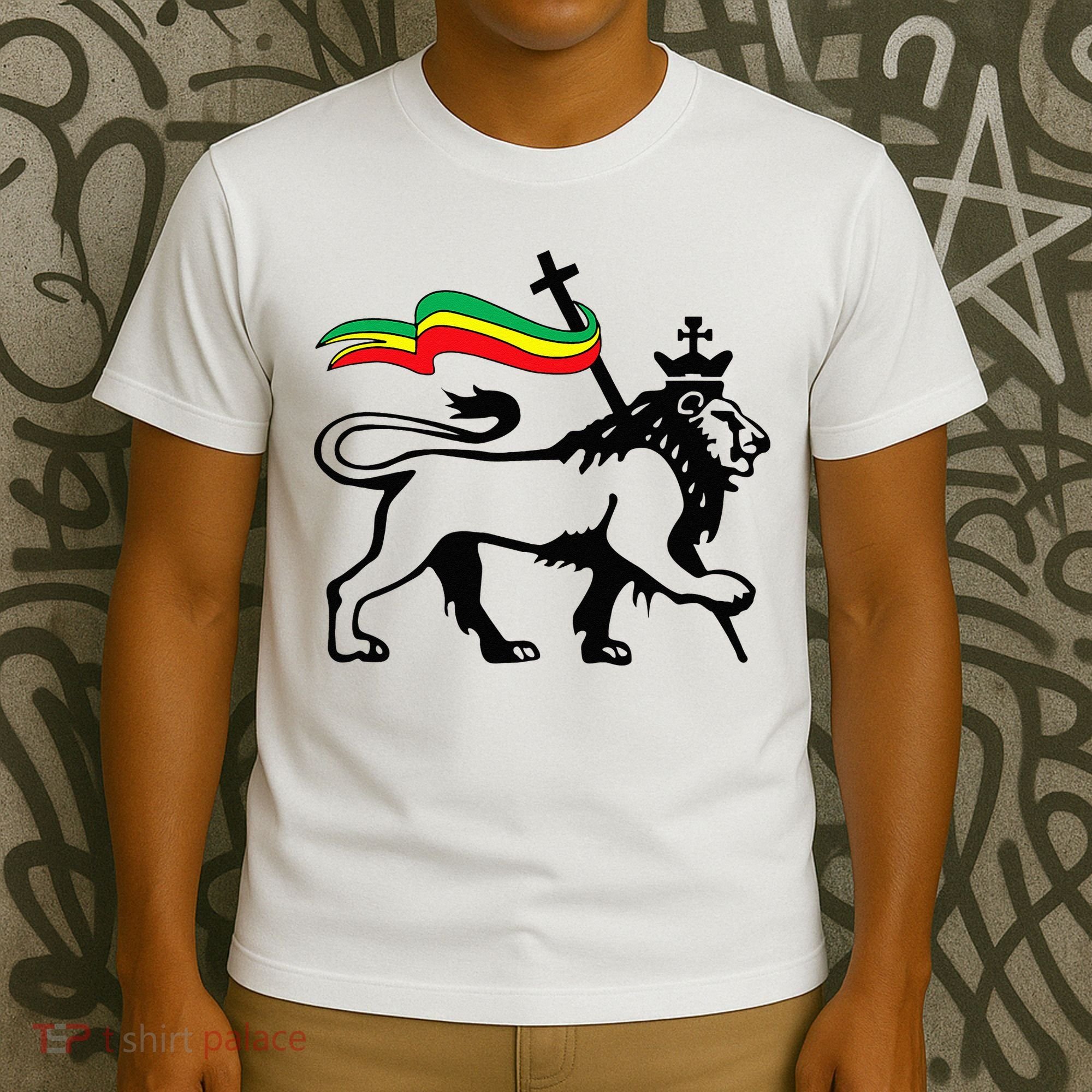 Rasta Lion Of Judah Rastafarian Reggae Lion And Christian T-Shirt