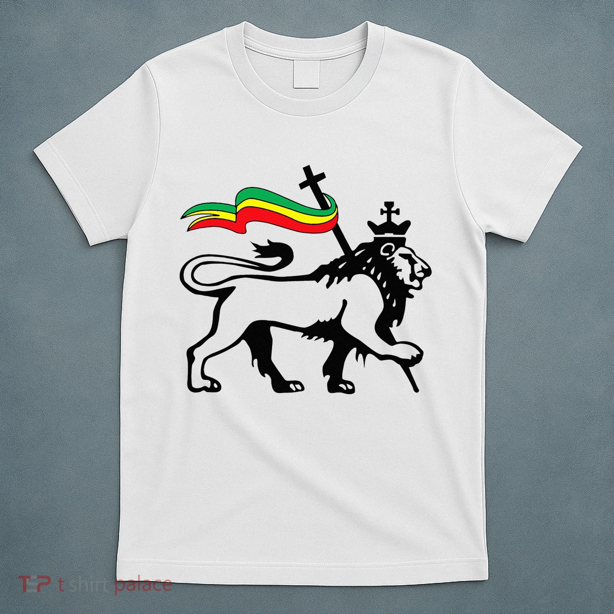 Rasta Lion Of Judah Rastafarian Reggae Lion And Christian T-Shirt
