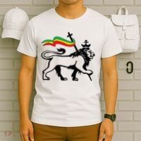 Rasta Lion Of Judah Rastafarian Reggae Lion And Christian T-Shirt thumb 6