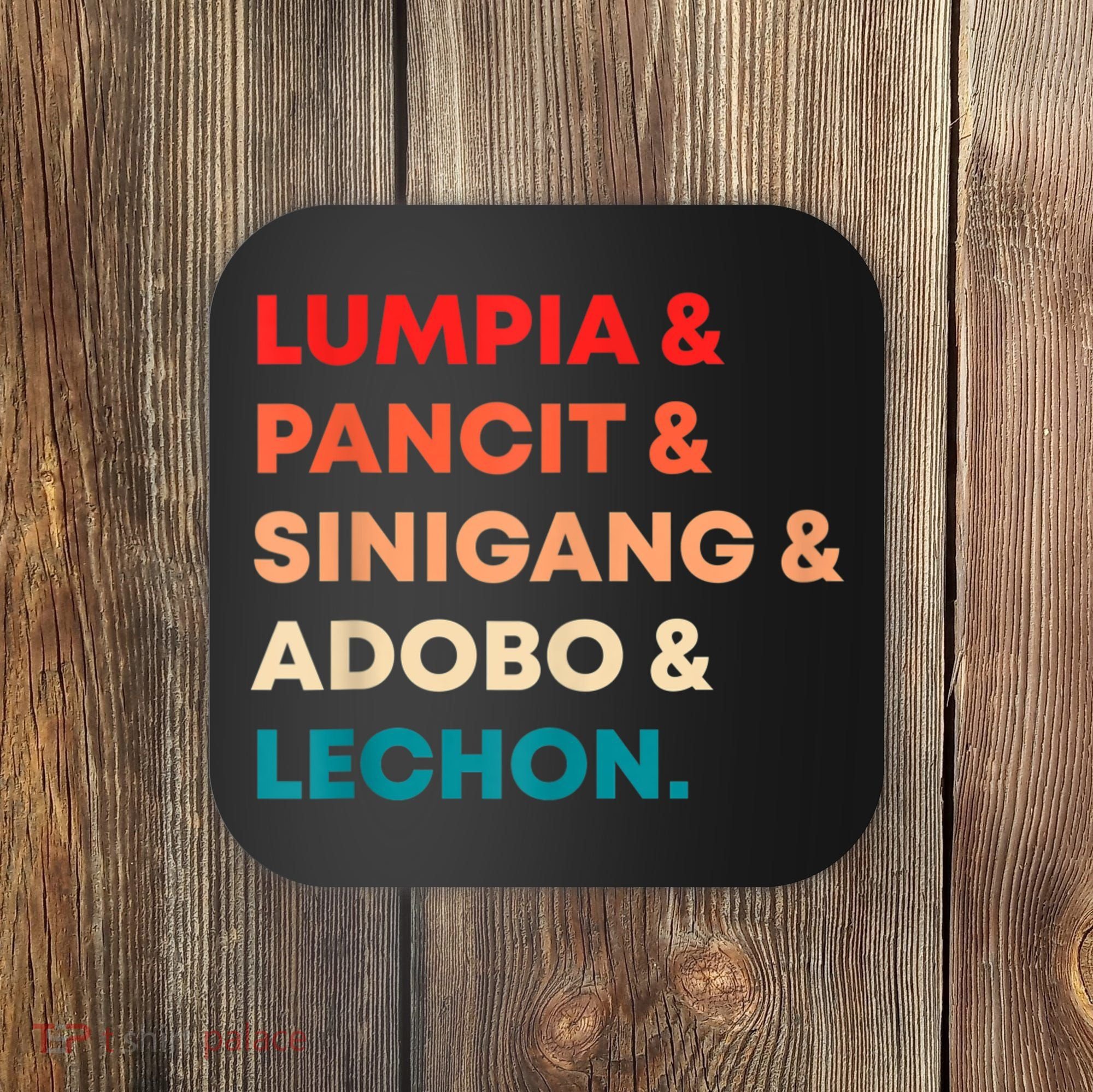 Retro Lumpia Pancit Sinigang Adobo Lechon Filipino Filipina Coaster