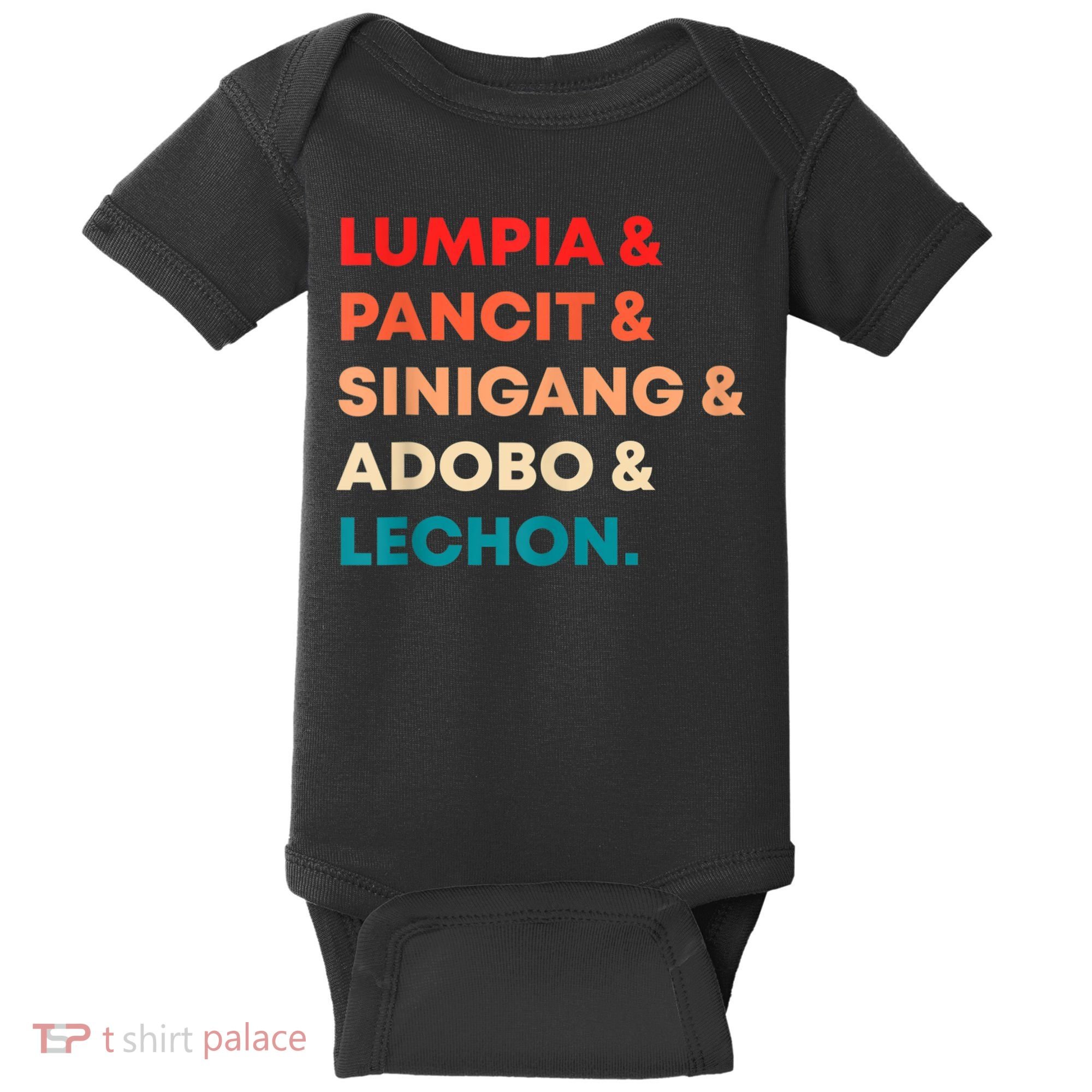 Retro Lumpia Pancit Sinigang Adobo Lechon Filipino Filipina Baby Bodysuit