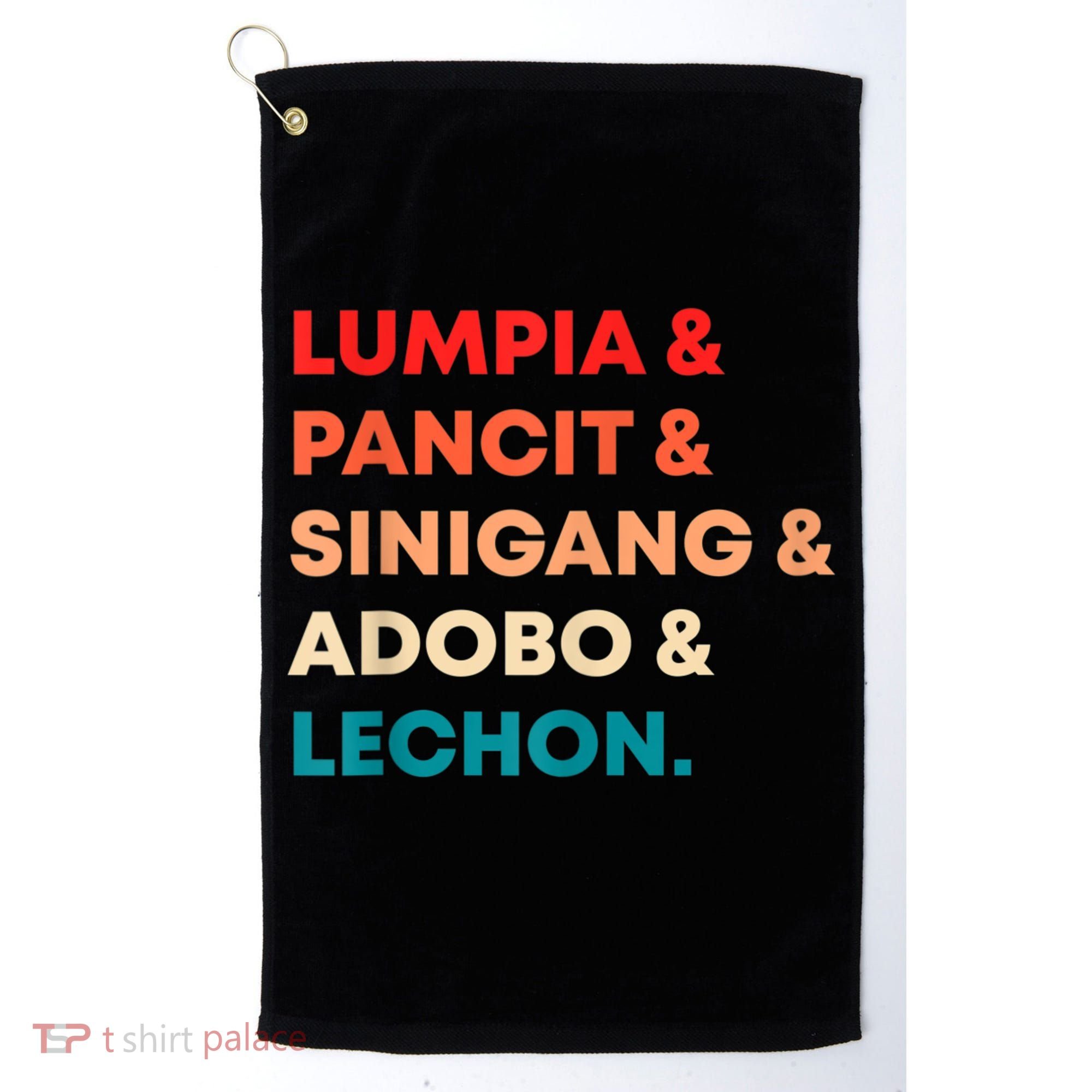 Retro Lumpia Pancit Sinigang Adobo Lechon Filipino Filipina Golf Towel