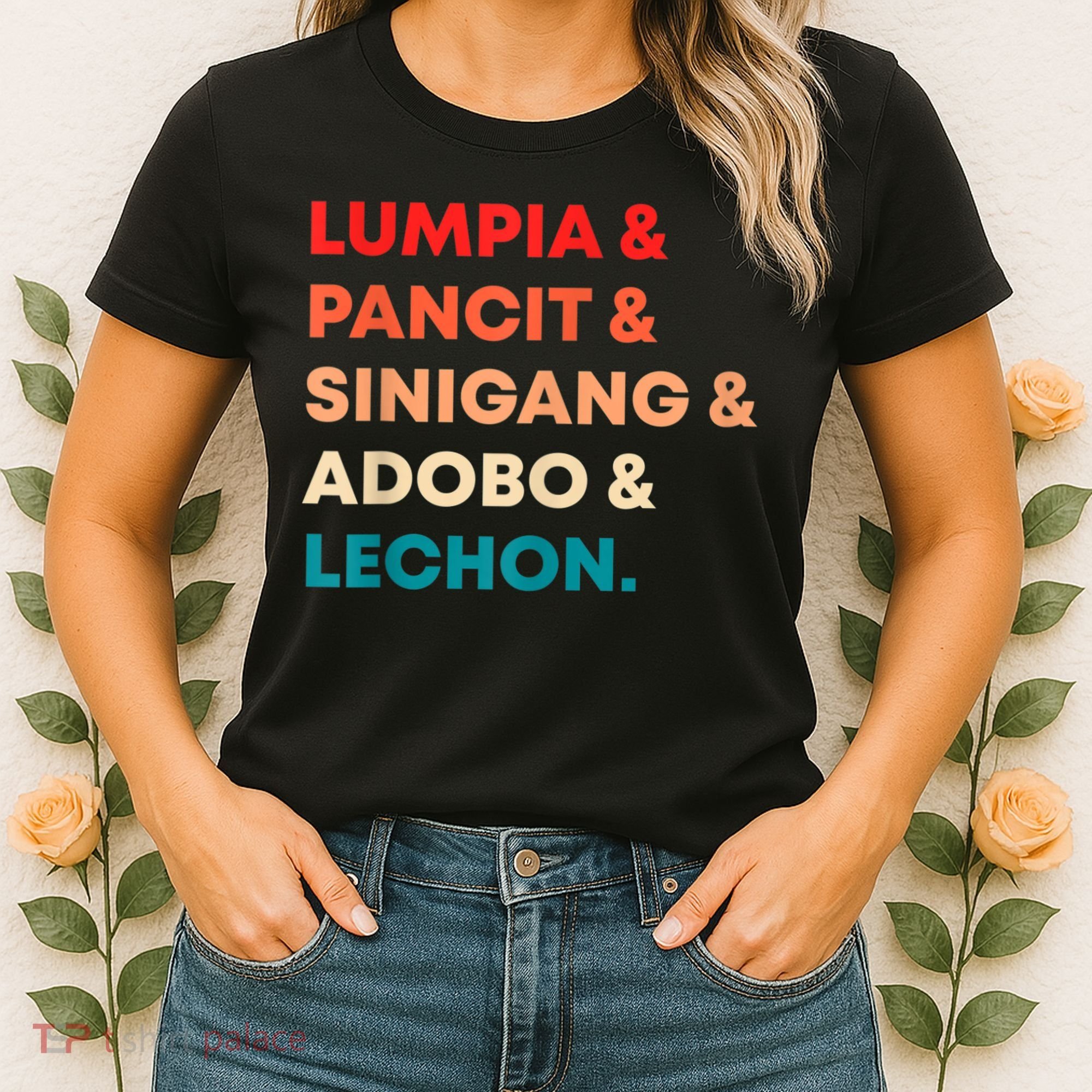 Retro Lumpia Pancit Sinigang Adobo Lechon Filipino Filipina Women's T-Shirt