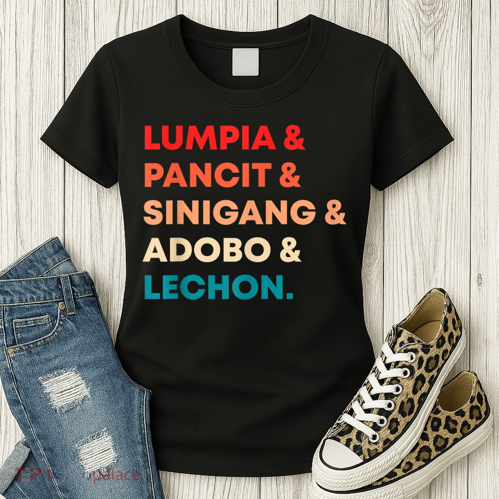 Retro Lumpia Pancit Sinigang Adobo Lechon Filipino Filipina Women's T-Shirt