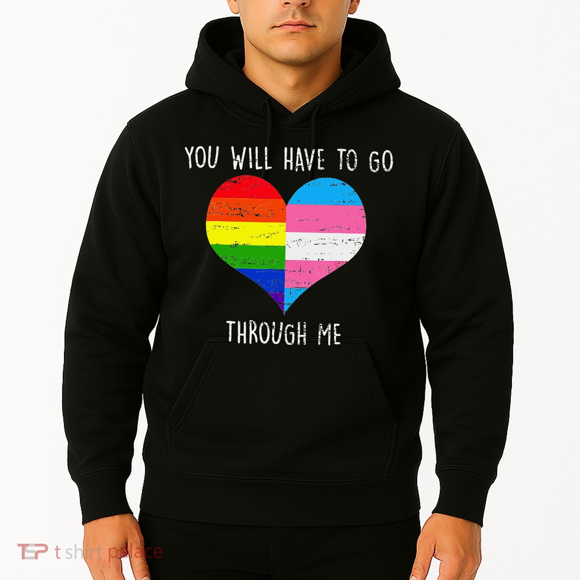 Retro Lgbtq Pride You’Ll Have To Go Through Me Hoodie
