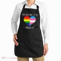 Retro Lgbtq Pride You’Ll Have To Go Through Me Apron thumb 2