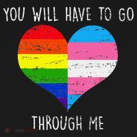 Retro Lgbtq Pride You’Ll Have To Go Through Me Apron thumb 3