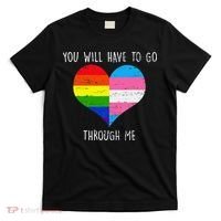 Retro Lgbtq Pride You’Ll Have To Go Through Me T-Shirt thumb 0