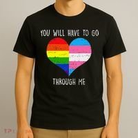 Retro Lgbtq Pride You’Ll Have To Go Through Me T-Shirt thumb 3