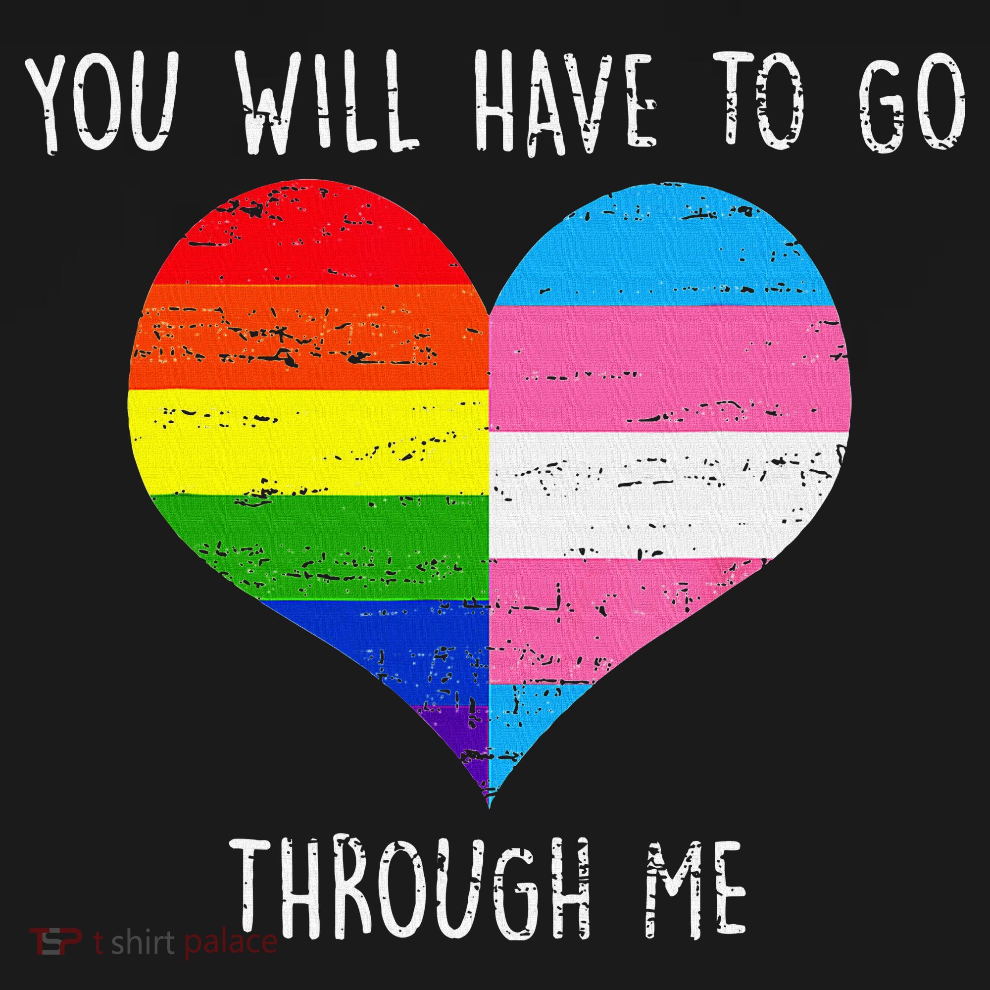 Retro Lgbtq Pride You’Ll Have To Go Through Me T-Shirt