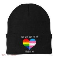 Retro Lgbtq Pride You’Ll Have To Go Through Me Beanie thumb 0
