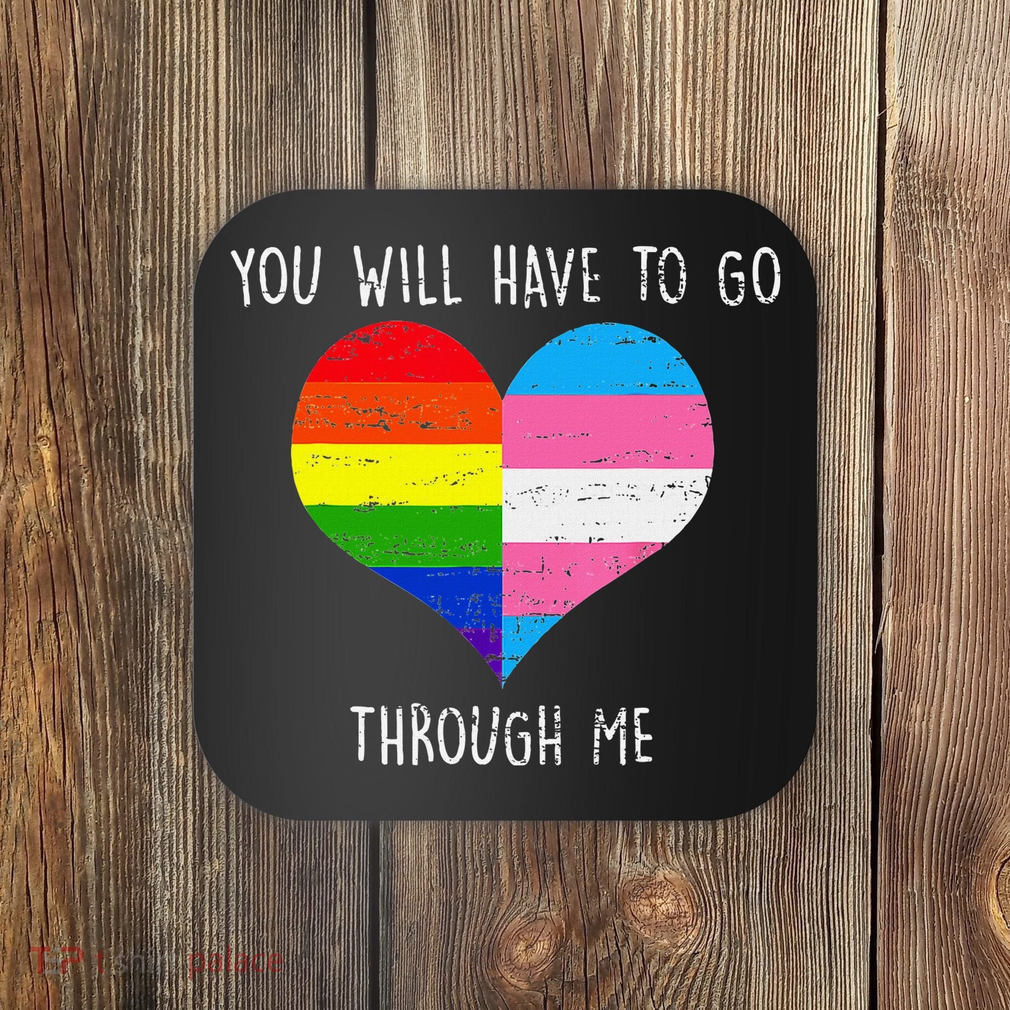 Retro Lgbtq Pride You’Ll Have To Go Through Me Coaster