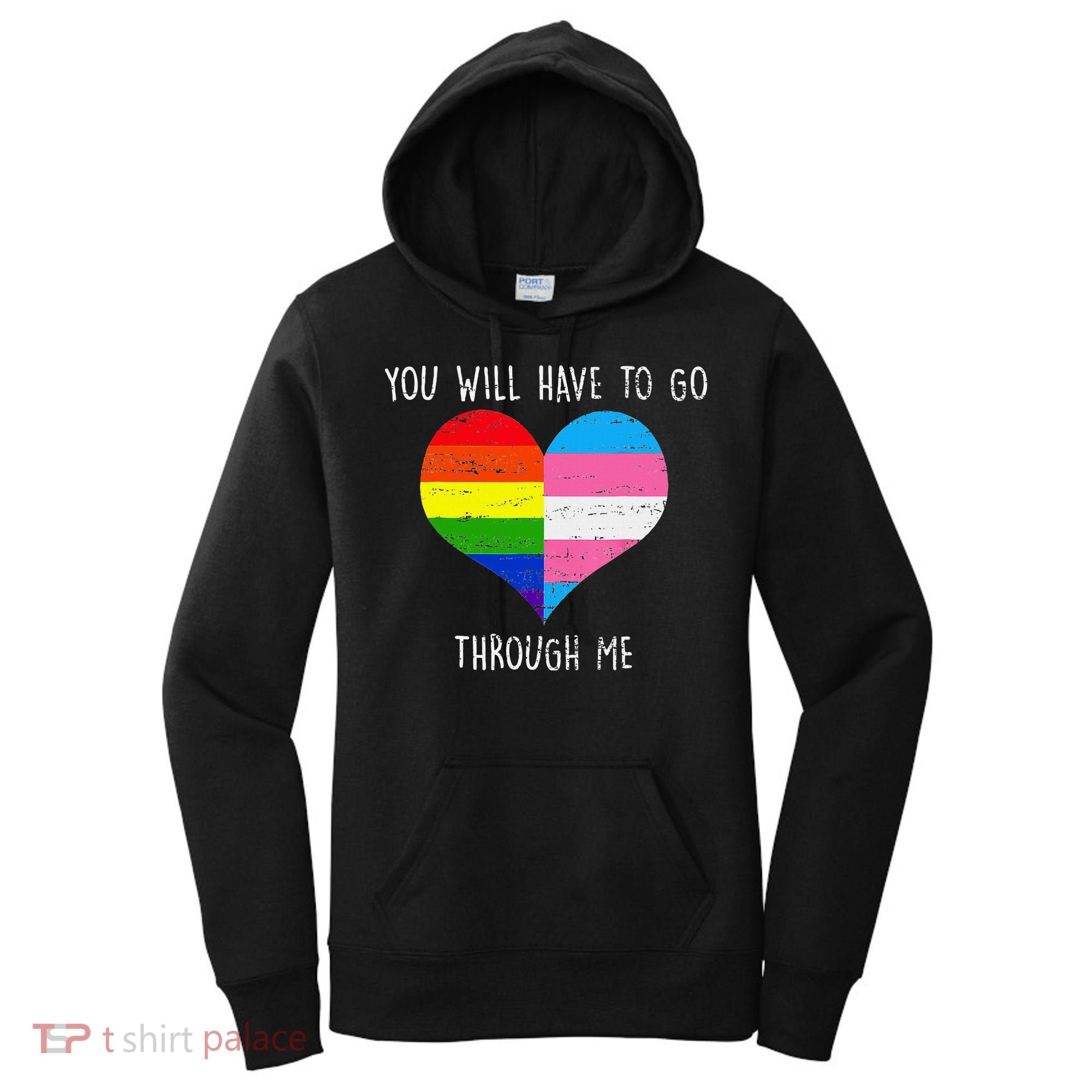 Retro Lgbtq Pride You’Ll Have To Go Through Me Women's Hoodie