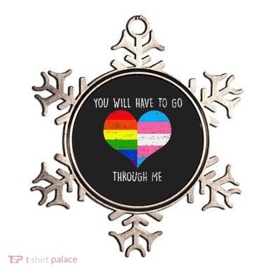 Retro Lgbtq Pride You’Ll Have To Go Through Me Ornament