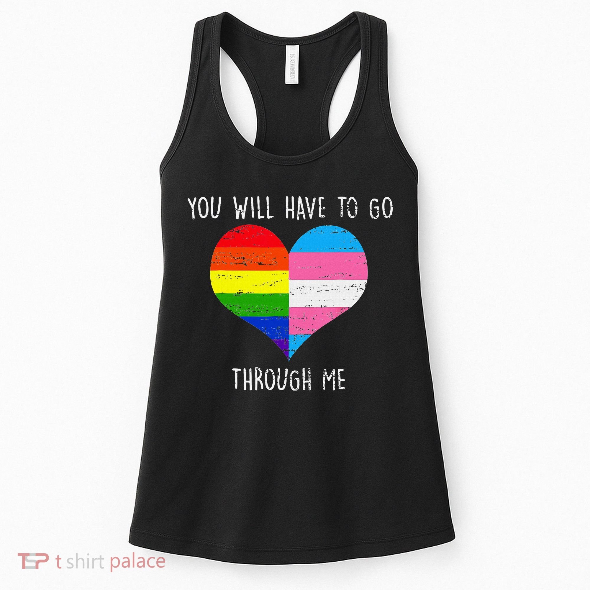 Retro Lgbtq Pride You’Ll Have To Go Through Me Women's Tank Top