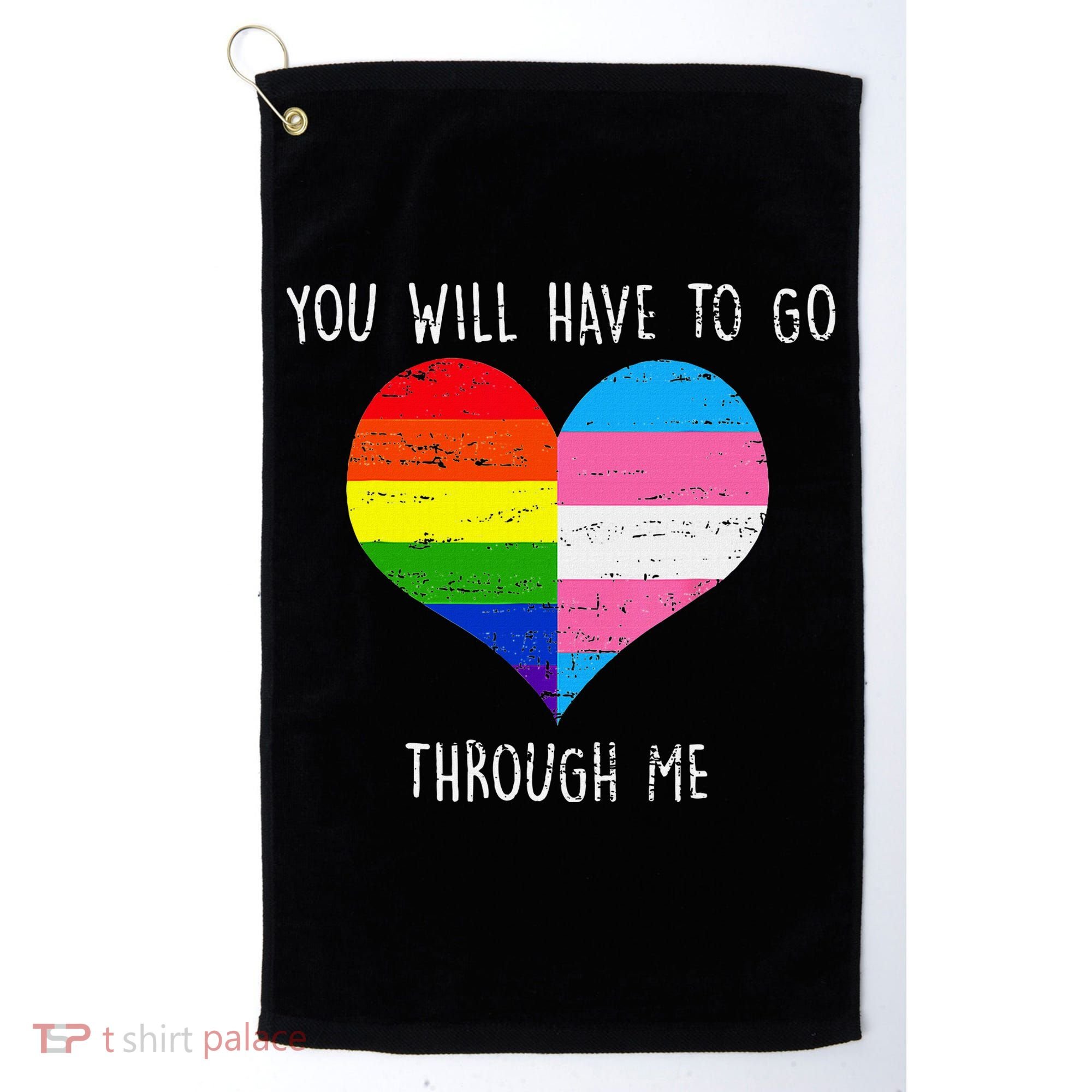 Retro Lgbtq Pride You’Ll Have To Go Through Me Golf Towel
