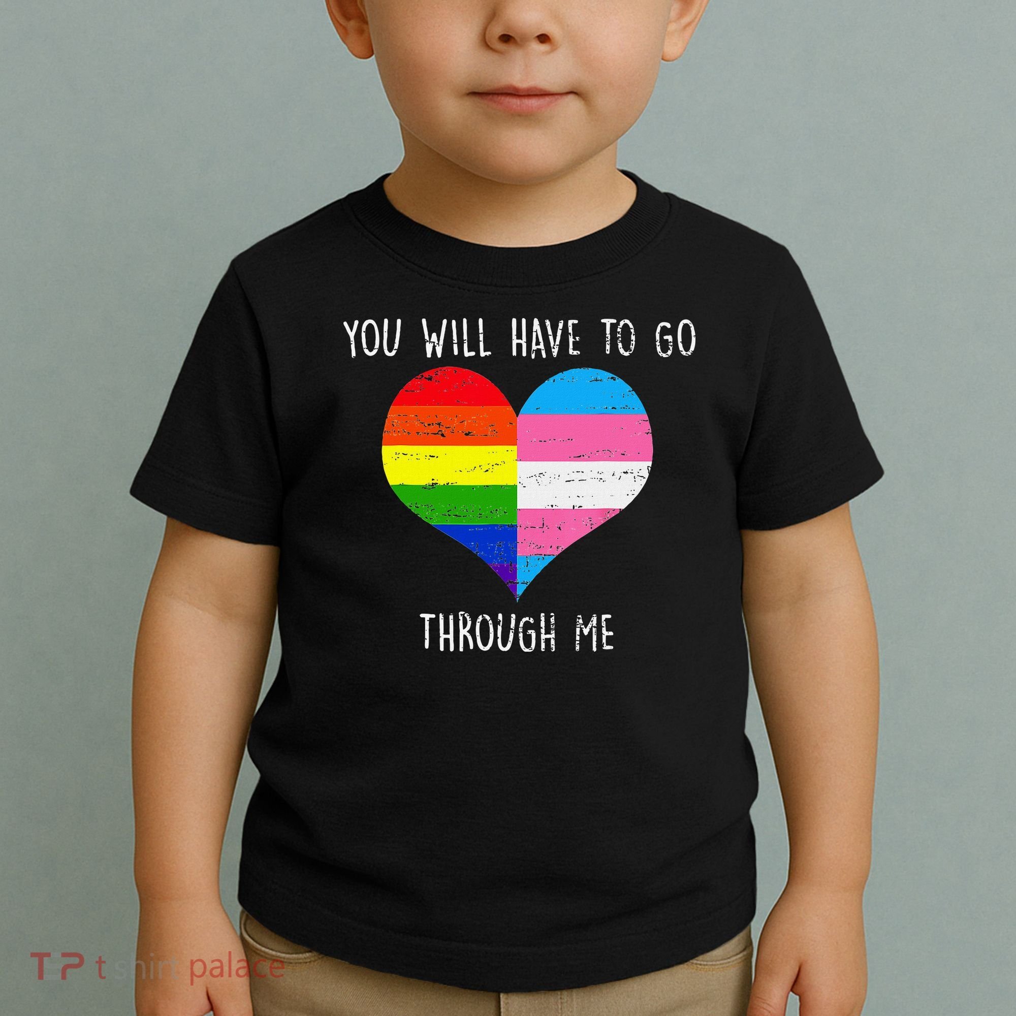 Retro Lgbtq Pride You’Ll Have To Go Through Me Toddler T-Shirt