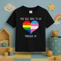 Retro Lgbtq Pride You’Ll Have To Go Through Me Toddler T-Shirt thumb 3