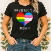 Retro Lgbtq Pride You’Ll Have To Go Through Me Women's T-Shirt thumb 2