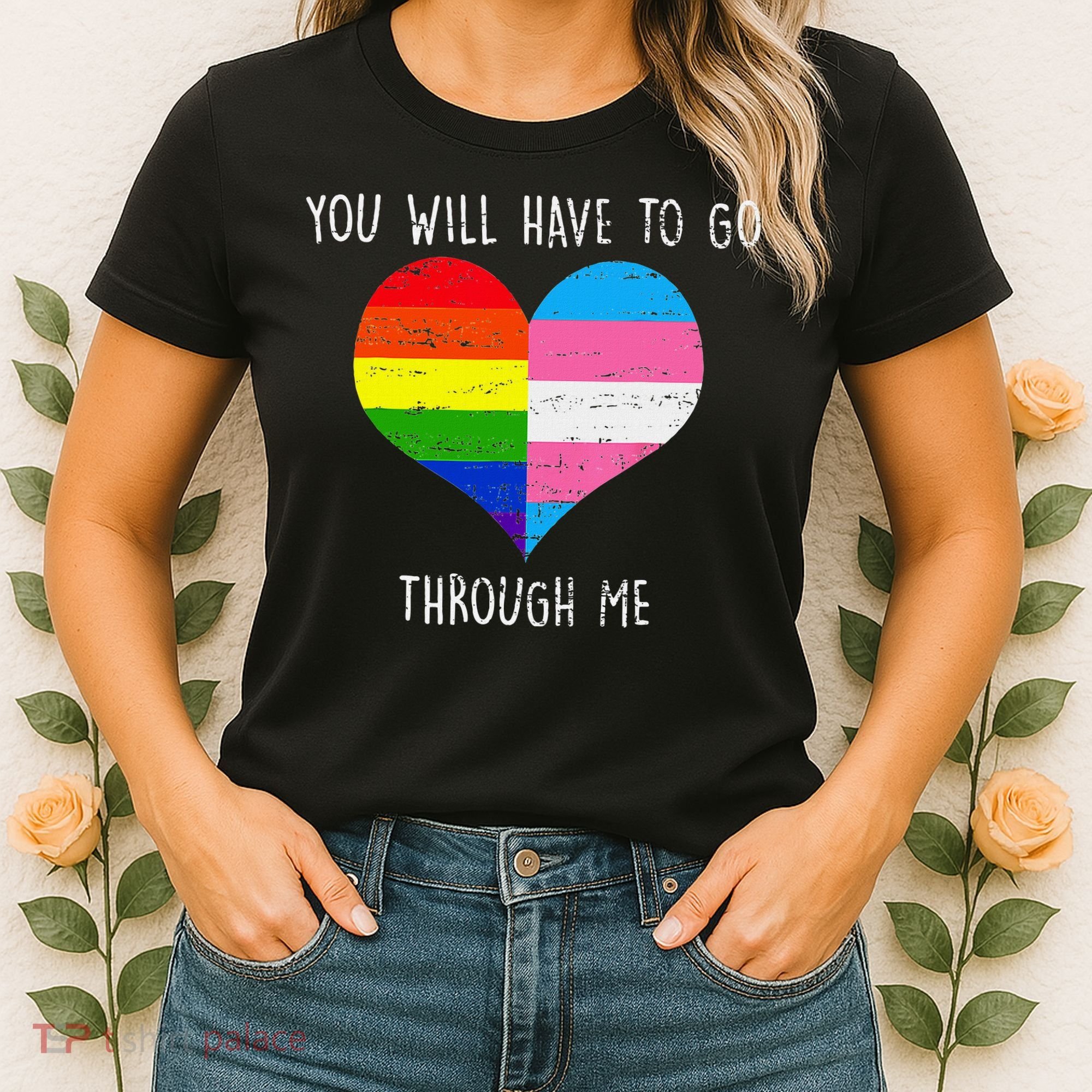 Retro Lgbtq Pride You’Ll Have To Go Through Me Women's T-Shirt
