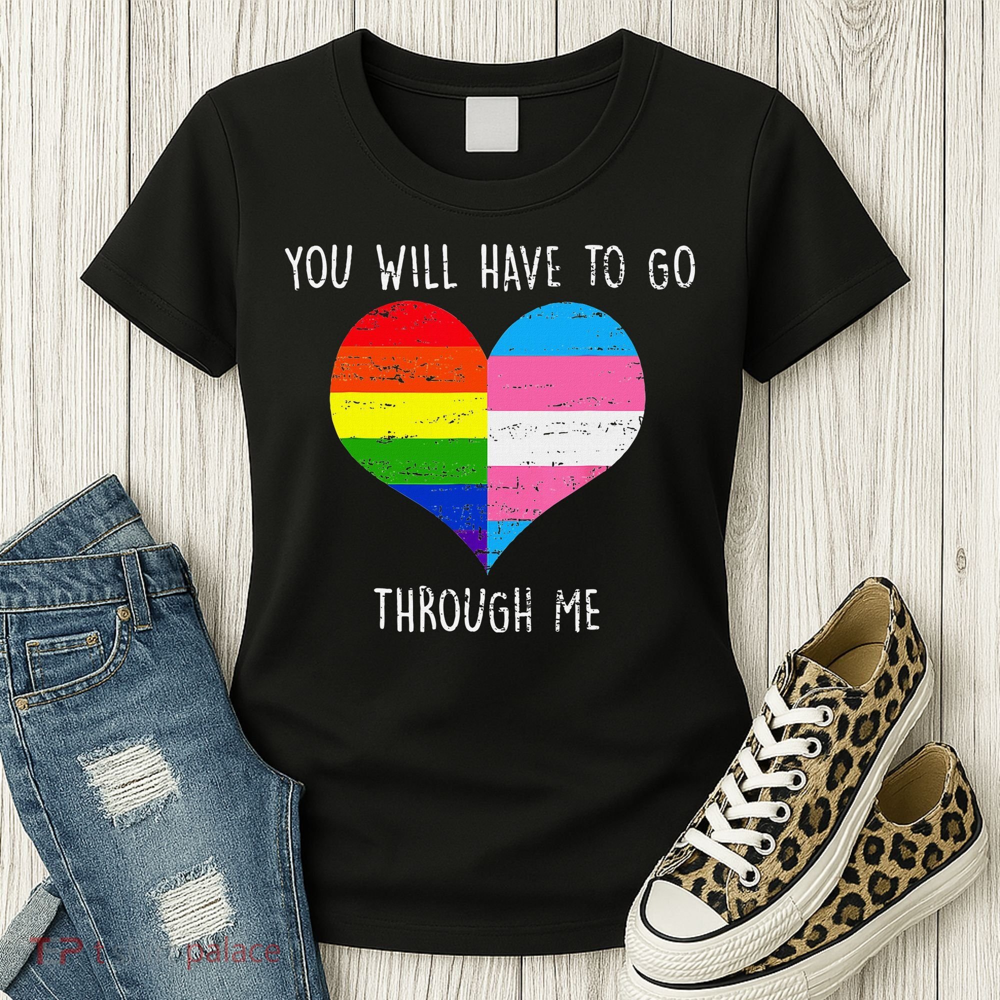 Retro Lgbtq Pride You’Ll Have To Go Through Me Women's T-Shirt