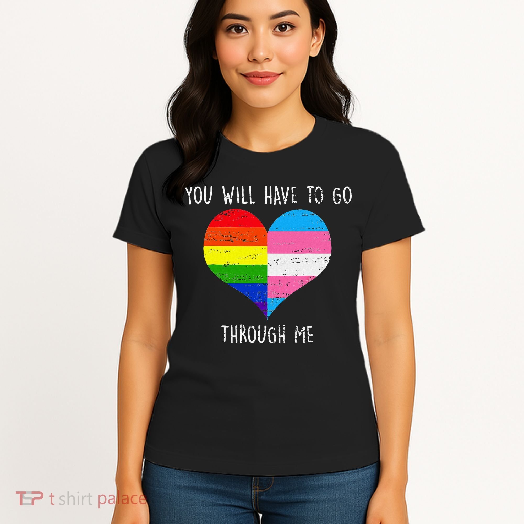 Retro Lgbtq Pride You’Ll Have To Go Through Me Women's T-Shirt