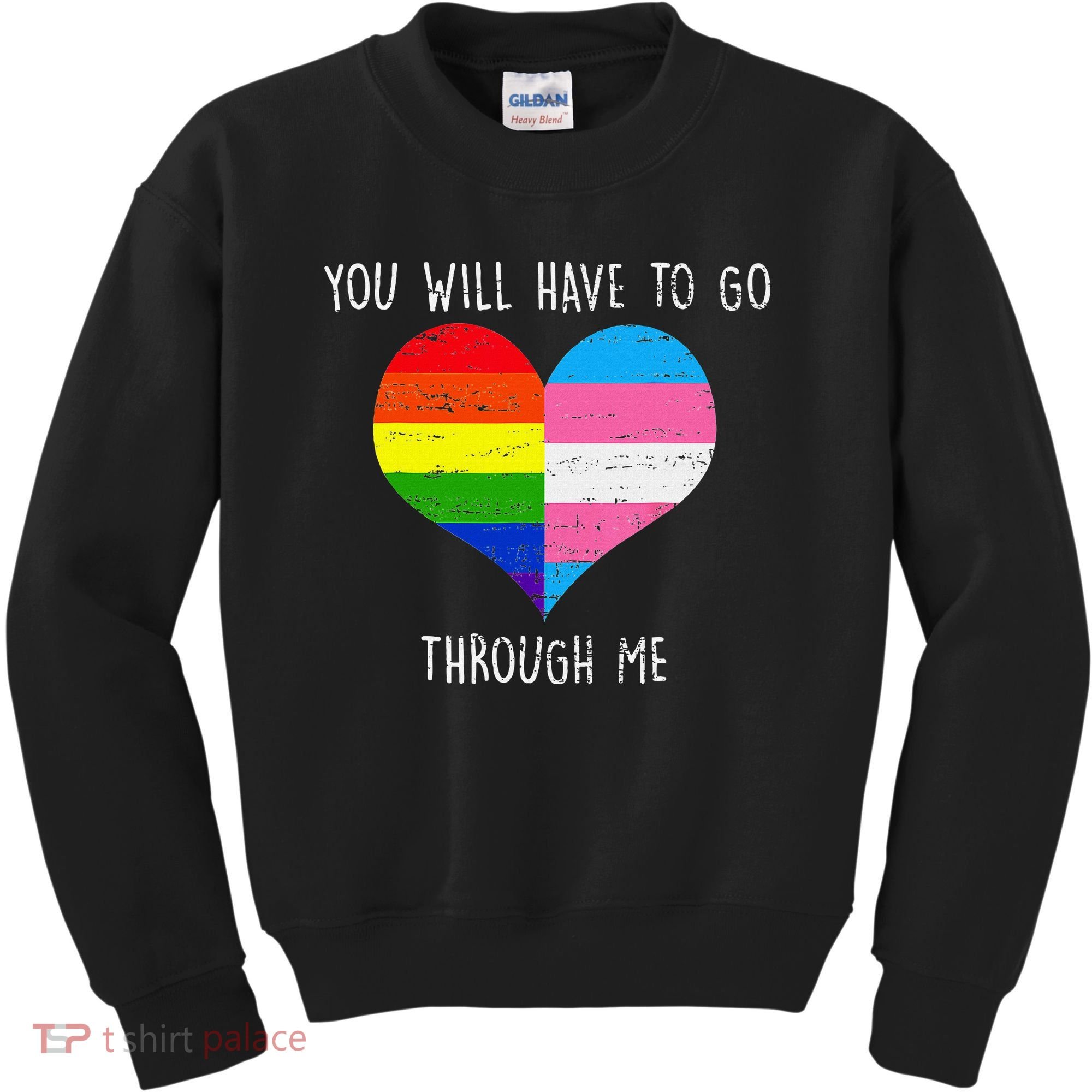 Retro Lgbtq Pride You’Ll Have To Go Through Me Kids Sweatshirt