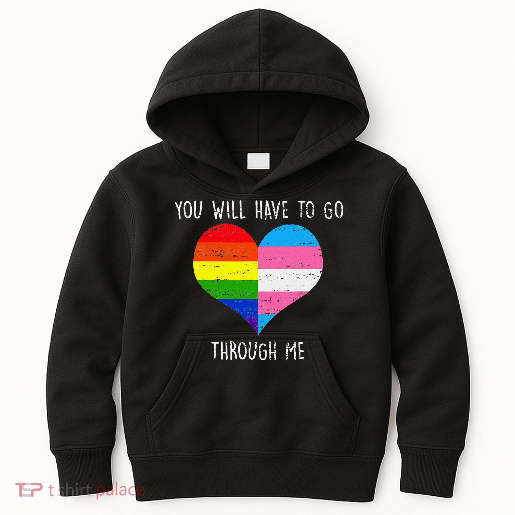 Retro Lgbtq Pride You’Ll Have To Go Through Me Kids Hoodie