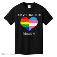 Retro Lgbtq Pride You’Ll Have To Go Through Me Kids T-Shirt thumb 0