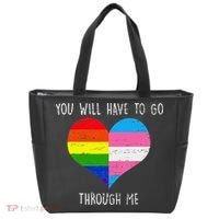 Retro Lgbtq Pride You’Ll Have To Go Through Me Tote Bag thumb 0
