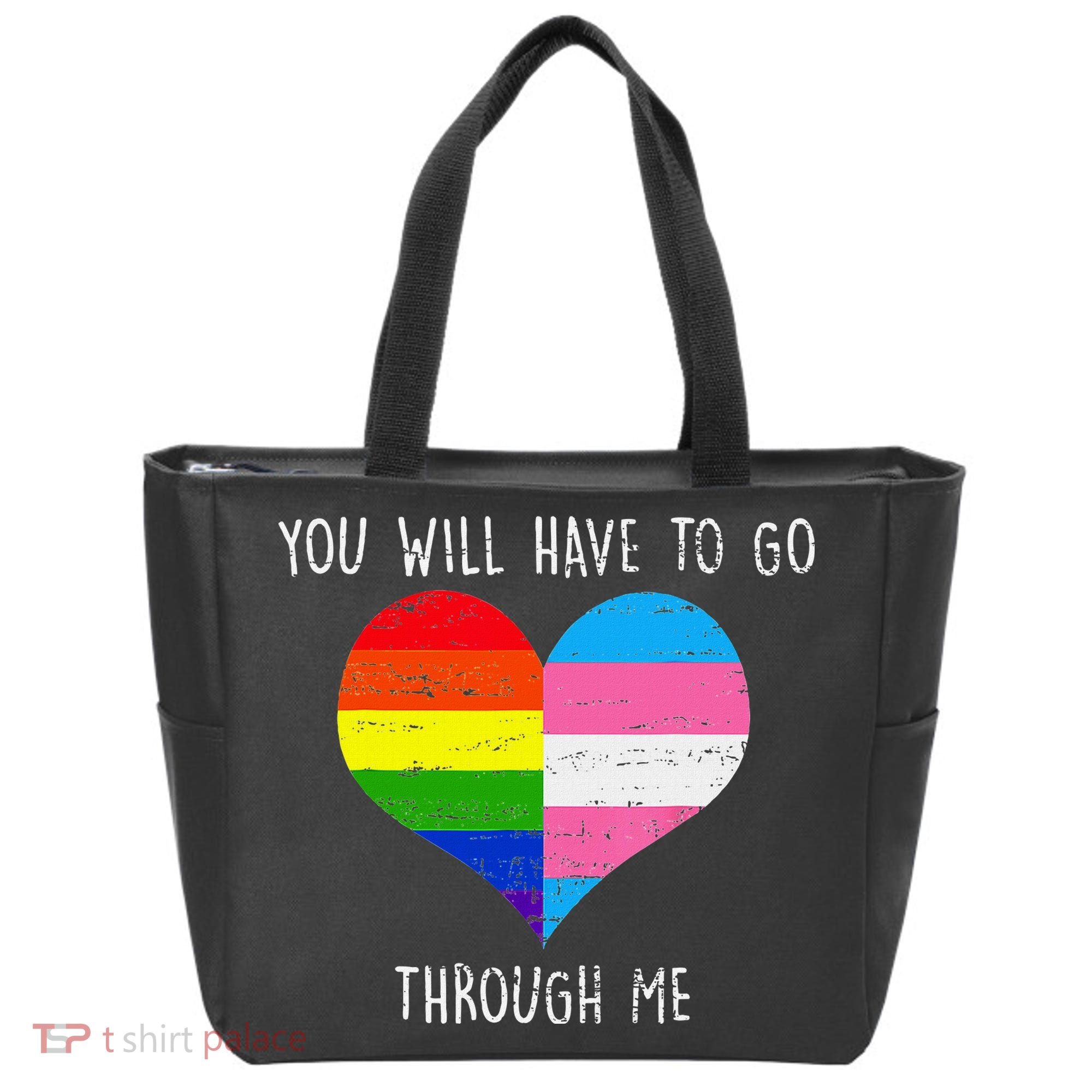 Retro Lgbtq Pride You’Ll Have To Go Through Me Tote Bag