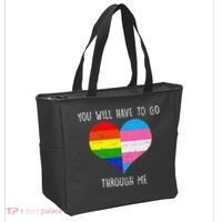 Retro Lgbtq Pride You’Ll Have To Go Through Me Tote Bag thumb 2