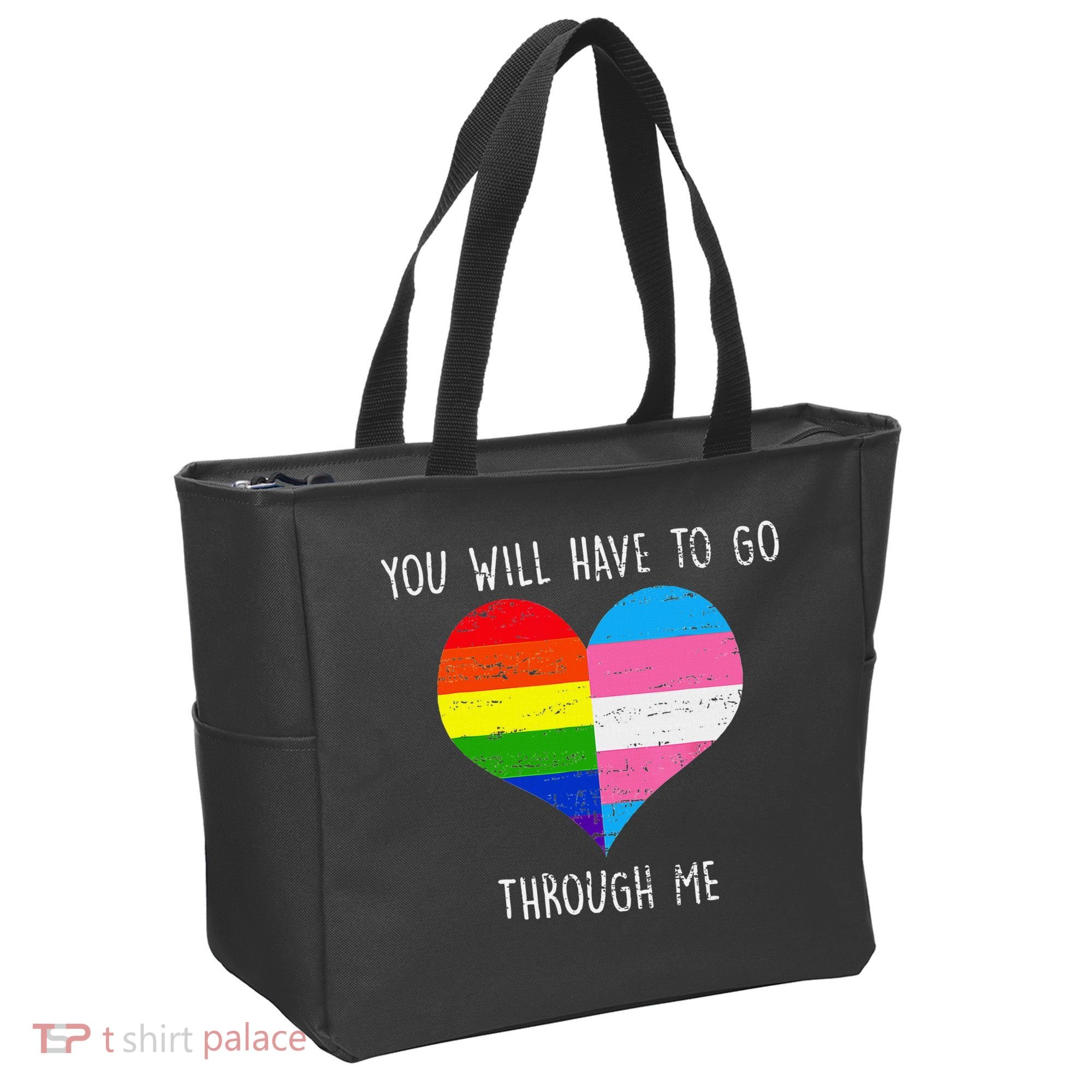 Retro Lgbtq Pride You’Ll Have To Go Through Me Tote Bag