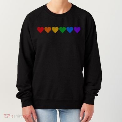 Rainbow LGBT Pride Hearts Women's Sweatshirt