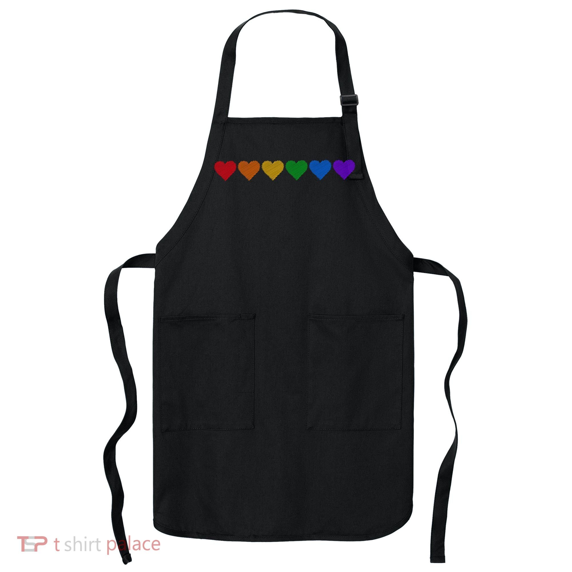 Rainbow LGBT Pride Hearts Apron