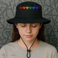 Rainbow LGBT Pride Hearts Bucket Hat thumb 3