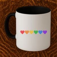 Rainbow LGBT Pride Hearts Coffee Mug thumb 2