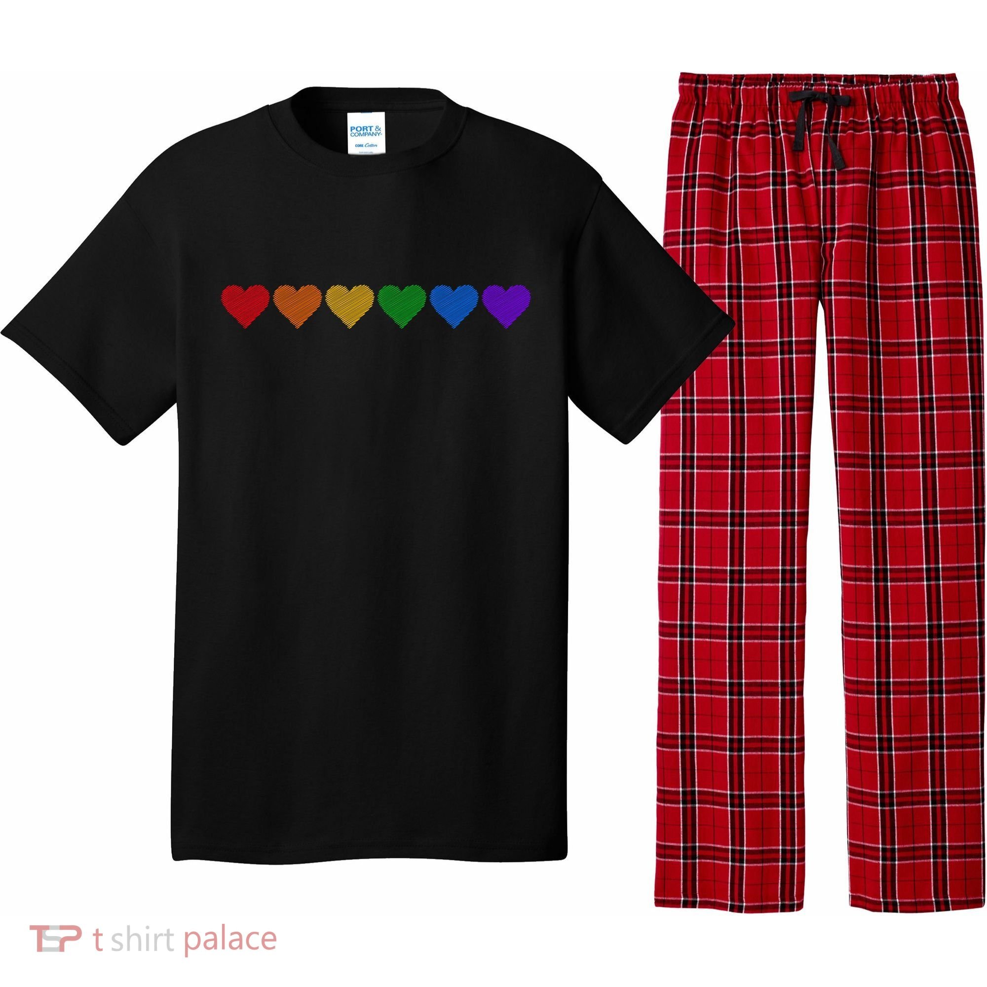 Rainbow LGBT Pride Hearts Pajama Set