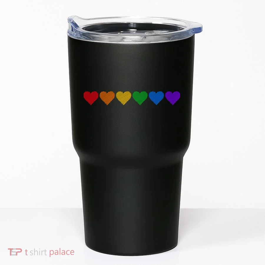Rainbow LGBT Pride Hearts Tumbler