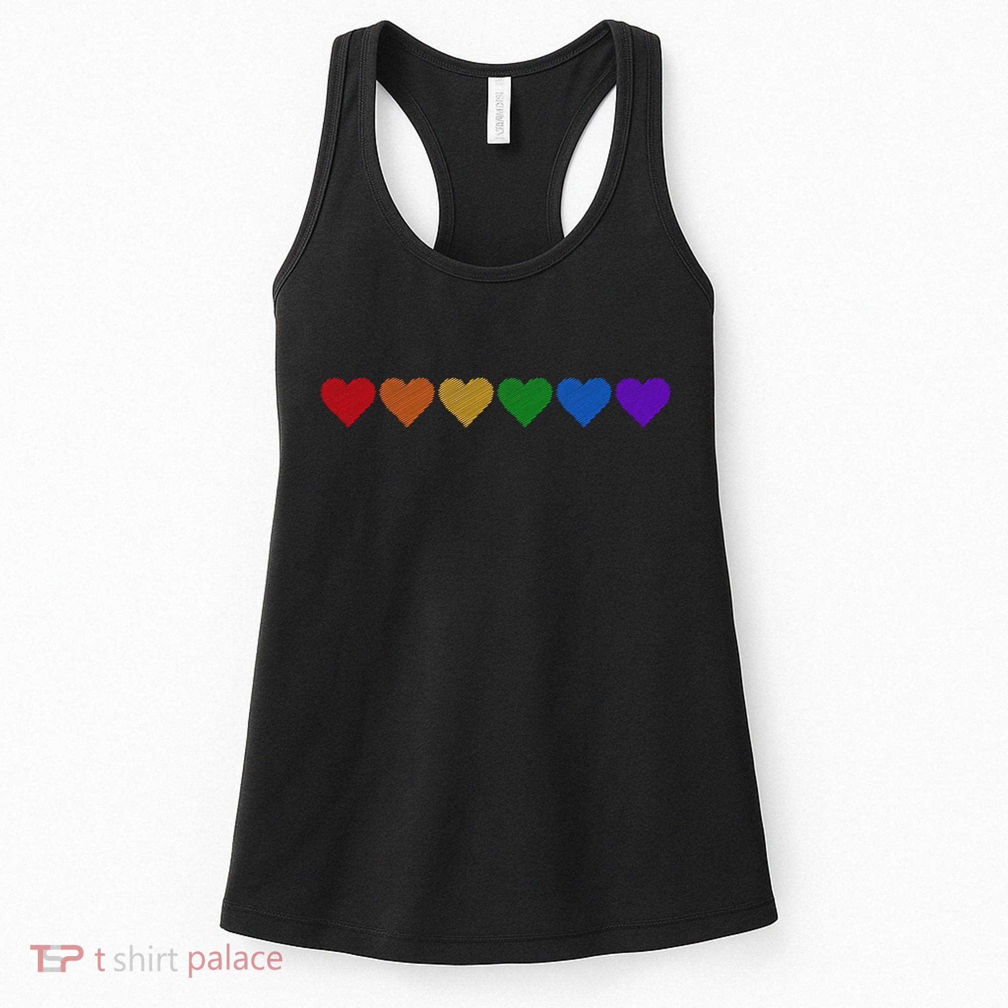Rainbow LGBT Pride Hearts Women's Tank Top