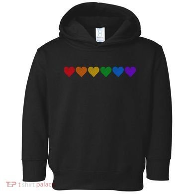 Rainbow LGBT Pride Hearts Toddler Hoodie