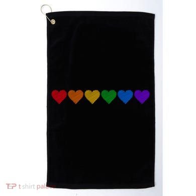 Rainbow LGBT Pride Hearts Golf Towel
