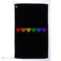 Rainbow LGBT Pride Hearts Golf Towel thumb 0