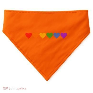 Rainbow LGBT Pride Hearts USA-Made Doggie Bandana