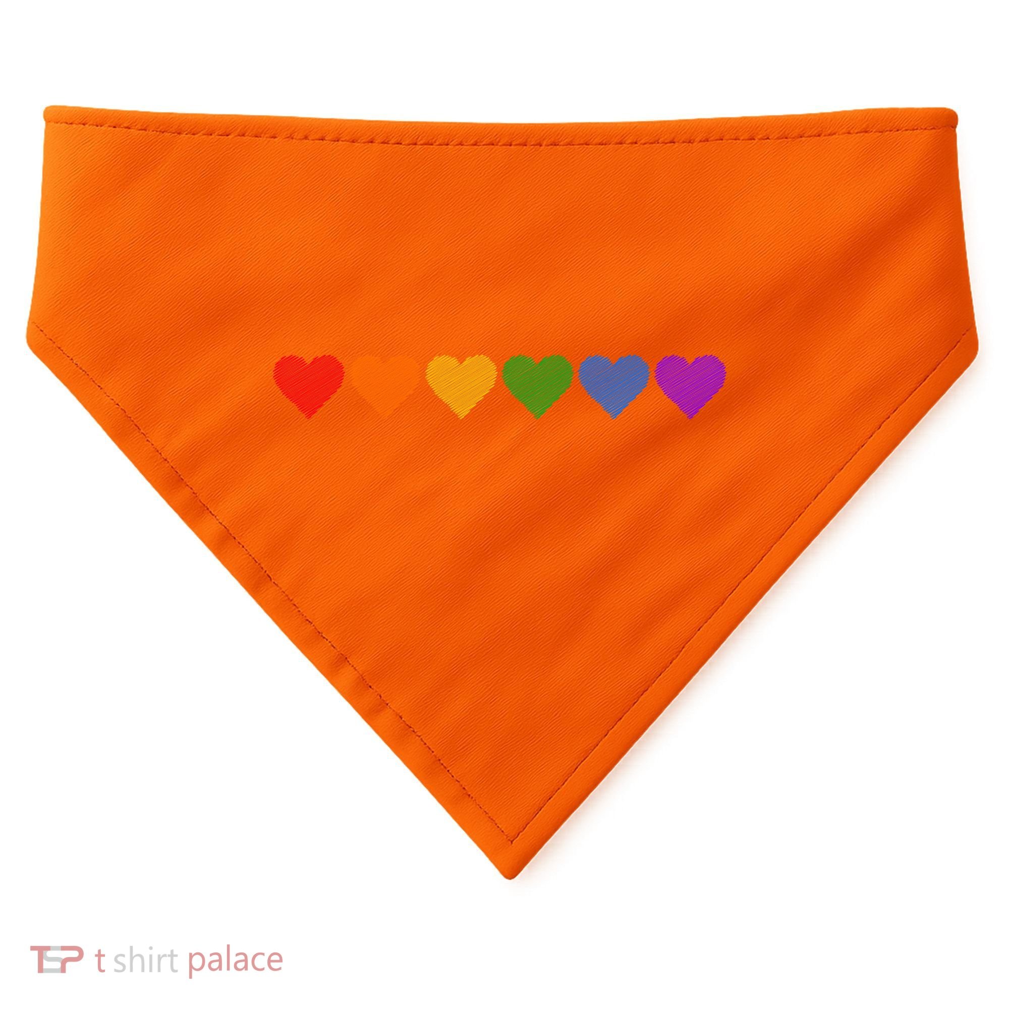 Rainbow LGBT Pride Hearts USA-Made Doggie Bandana