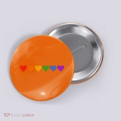 Rainbow LGBT Pride Hearts Button