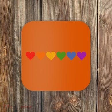 Rainbow LGBT Pride Hearts Coaster
