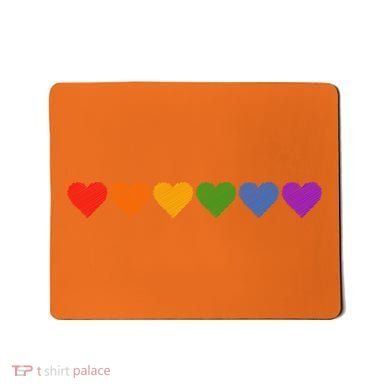 Rainbow LGBT Pride Hearts Mousepad