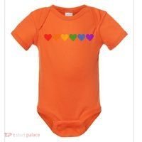 Rainbow LGBT Pride Hearts Baby Bodysuit thumb 0