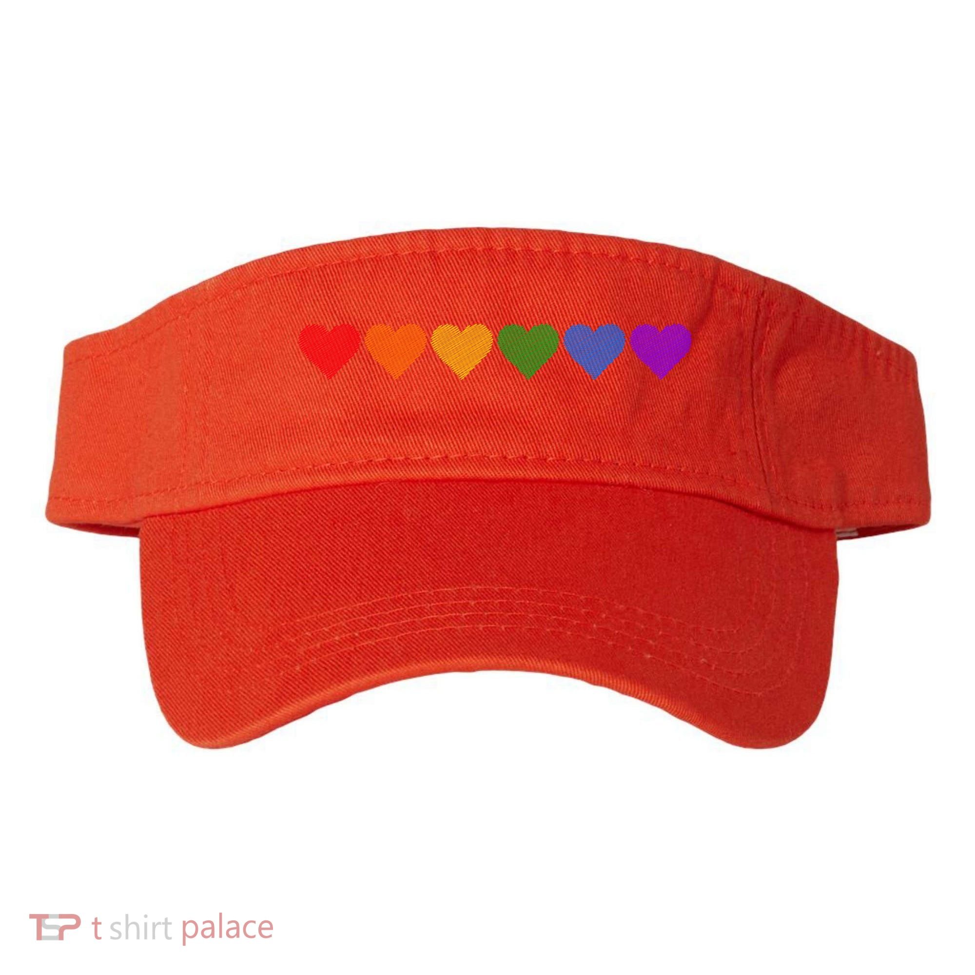 Rainbow LGBT Pride Hearts Visor